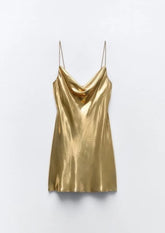 Gold Slip Mini Dress