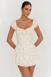 Mirela Cap Sleeve Lace Mini Dress Rose