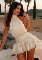 Alinea – Lace Halter Mini Dress with Open Back