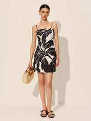 Abstract Floral Print Cami Dress