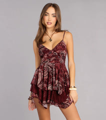 Weekend Flare Paisley Skater Mini Dress