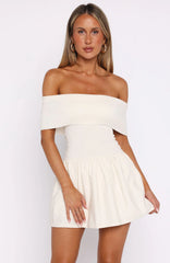Wherever You Are Mini Dress Off White