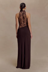 Livette - Lace Halter Maxi Dress