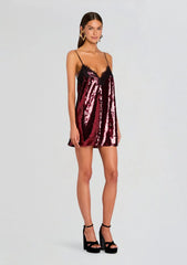 Olive Sequin Lace Dress
