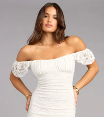 Looking Cute Lace Flutter Sleeve Mini Dress